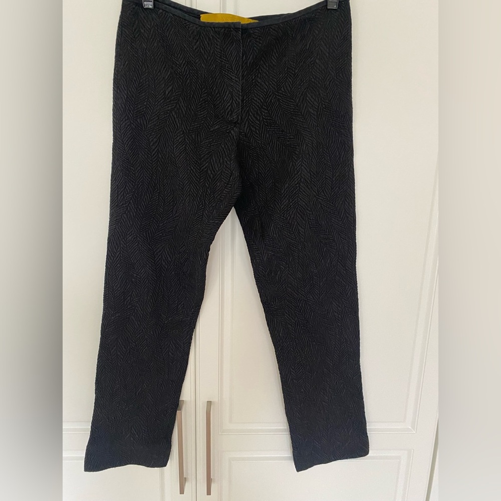 Lanvin textured 100% silk Black Slim Pants; 2007 collection